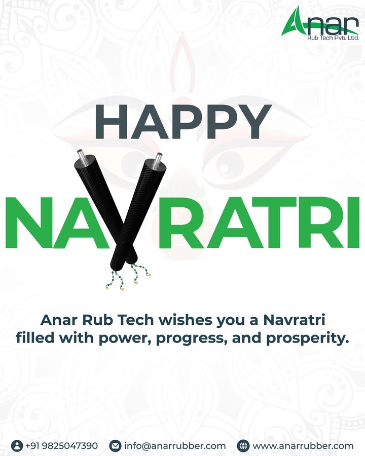 ðŸŒ¸âœ¨ Navratri Vibes Are Here! âœ¨ðŸŒ¸

Navratri isnâ€™t just about dandiya nights and garba moves ðŸ’ƒâ€”itâ€™s about the joy of coming together, the colors of tradition, and the energy that makes these nine nights unforgettable.

Every beat of the dhol reminds us to celebrate life with gratitude, every step in the circle shows the beauty of unity, and every smile shared makes the festival brighter than the lights around us. ðŸª”ðŸ’«

Letâ€™s dance, celebrate, and spread happiness in our own unique style this Navratri. Wishing you nine nights filled with positivity, togetherness, and endless memories. â¤ï¸

ðŸŒŸ Happy Navratri to you and your family! ðŸŒŸ

ðŸŒ https://anarrubber.com/

ðŸ“ž +91 9825047390

#HappyNavratri #Navratri2025 #FestivalOfJoy #AnarRubber #AnarRubTech