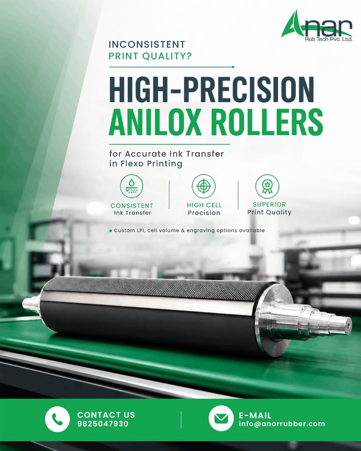 Anar Rub Tech,  AniloxRoller, Flexographicprinting, IndustrialPrintingRollers, AniloxRollermanufacturer, PrecisionInkTransfer, Webcontrolequipments, PaperIndustry, PackagingIndustry, PrintingIndustry, TextileIndustry, AnarRubTech