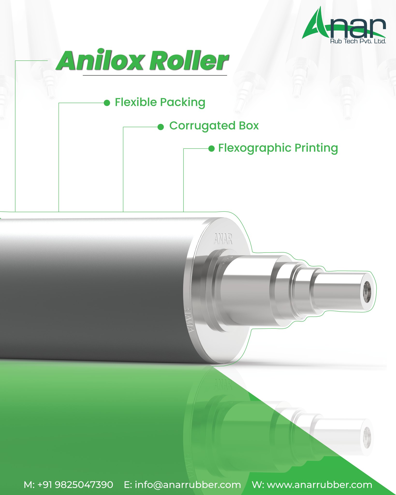 No roller, no print quality.

In printing, there’s no shortcut, your Anilox Roller decides how good your final product looks.

We make rollers that give the same clean, even coverage today, tomorrow, and a year from now (if you treat them right). Straightforward. Reliable. Made for real printers.

🌐 https://anarrubber.com/

 📞 +91 9825047390

#AnarRubTech
#AniloxRoller
#PrintingIndustry
#FlexographicPrinting
#PackagingPrinting
#LabelPrinting
#HighQualityPrinting
#IndustrialRollers
#InkTransfer
#PrintQuality