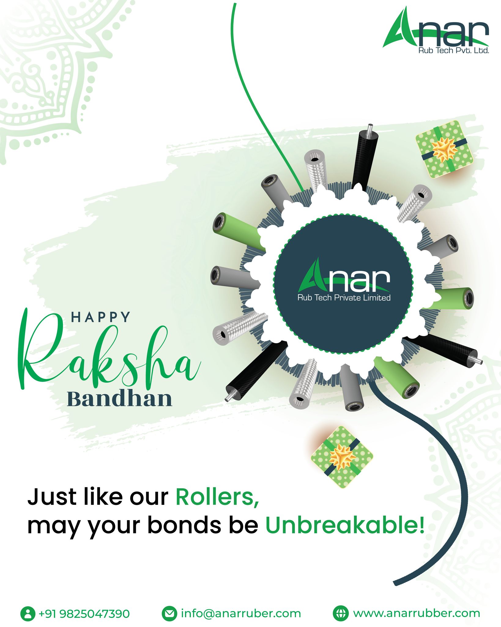 Anar Rub Tech,  HappyRakshabandhan, BondOfProtection, RubberRollers, Rubberexpanders, AirShafts, WebControlEquipments, AnarRubTech