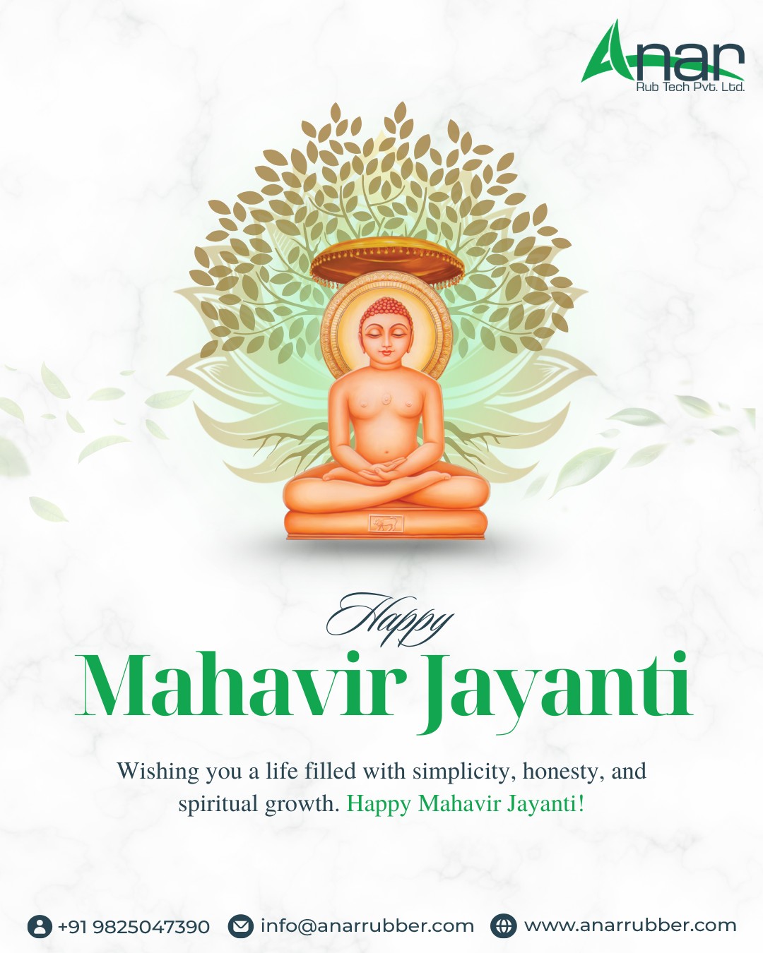 Anar Rub Tech,  MahavirJayanti, HappyMahavirJayanti, Festival, FestiveVibes, IndianFestivals, Blessings, StayPositive, CorporateGreetings, AnarRubTech